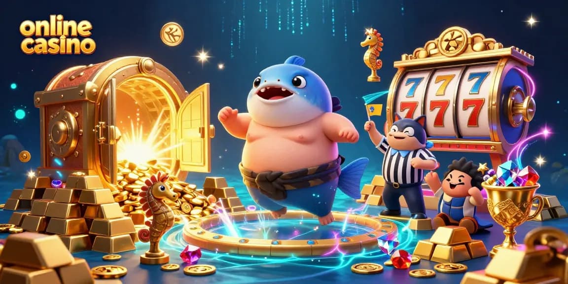 Engage with the vibrant online casino scene featuring exciting slot games and a lively underwater atmosphere.