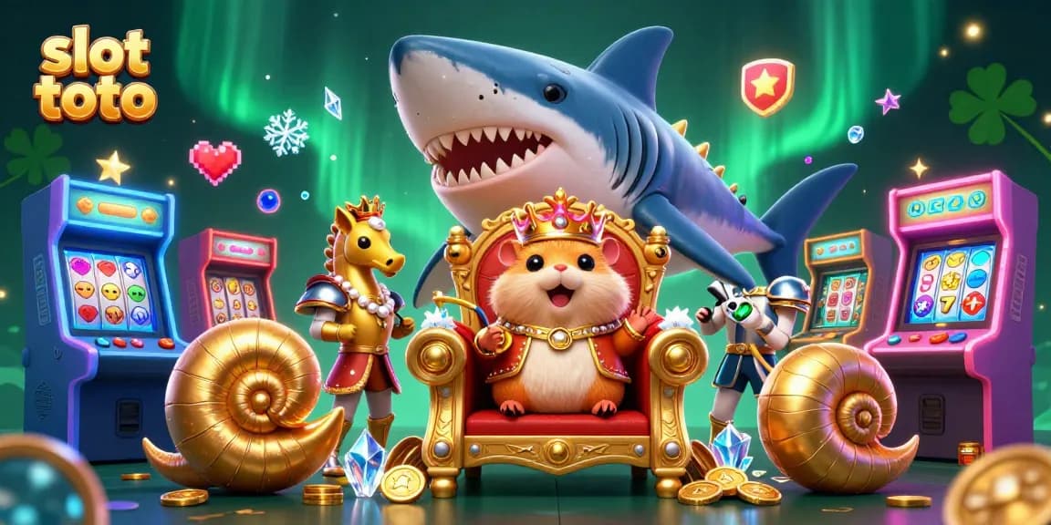 Experience thrilling action with slot toto as the golden hamster king reigns in a vibrant casino scene layered with dynamic gaming elements.