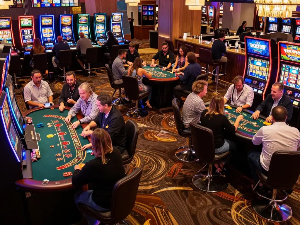 Experience the vibrant atmosphere of casinosscope with players engaging passionately at gaming tables.