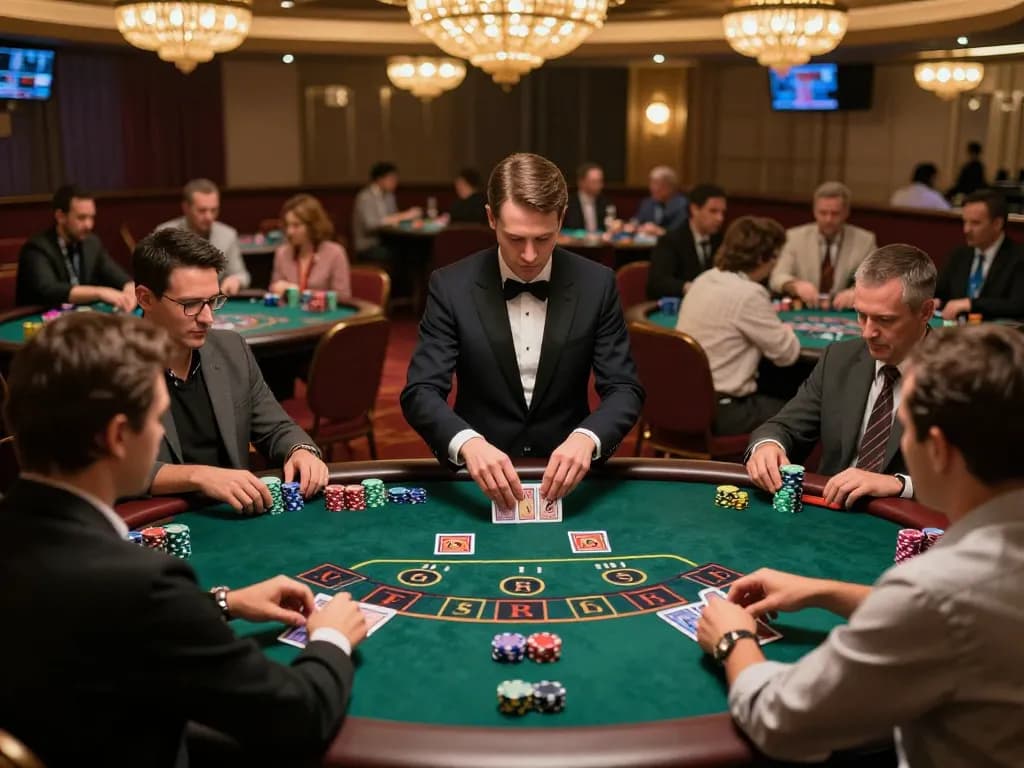 Engage in strategic blackjack gameplay at the casino with TT88 action cards and active players.