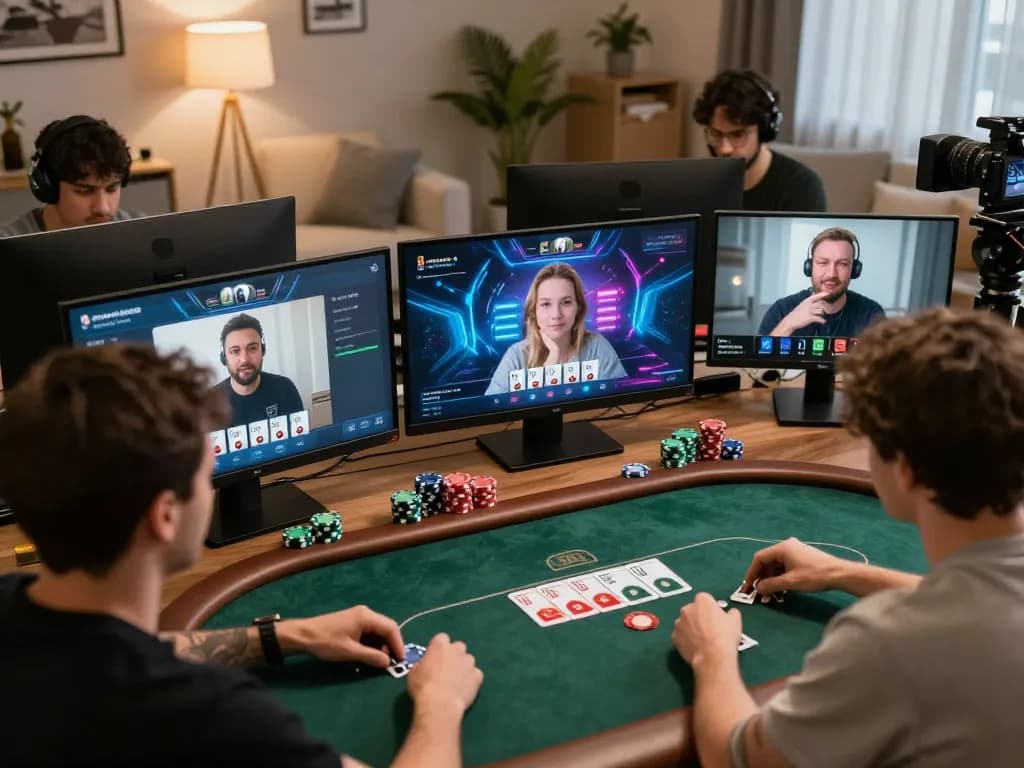 Engaging online poker game setup showcasing sc88e platform with players in interactive gameplay