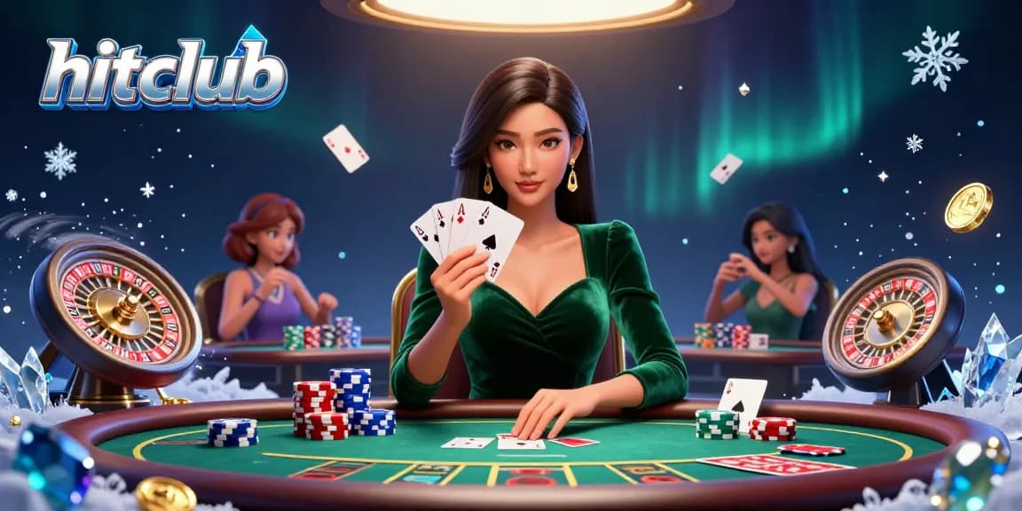 Engage in strategic poker at hitclub with a stunning Asian dealer, dynamic betting environment, and vibrant visuals.