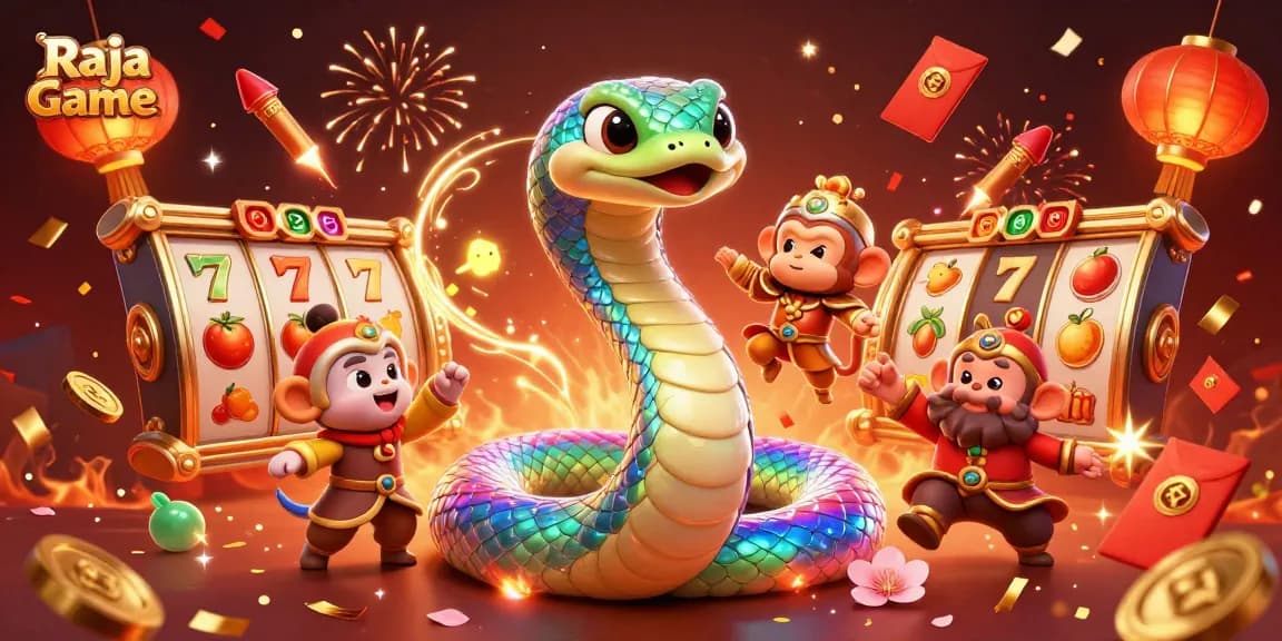 Experience thrilling excitement with Raja Game's vibrant slot gaming art featuring unique characters.