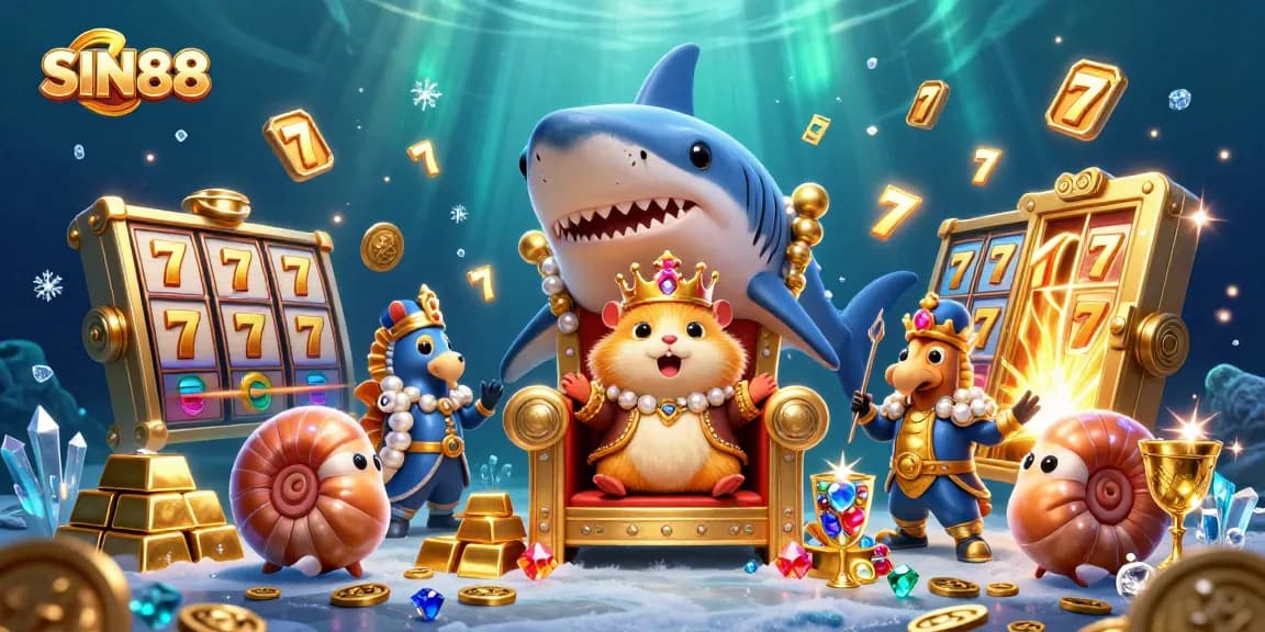 Experience endless fun at SIN88 slots with a vibrant, treasure-filled underwater scene