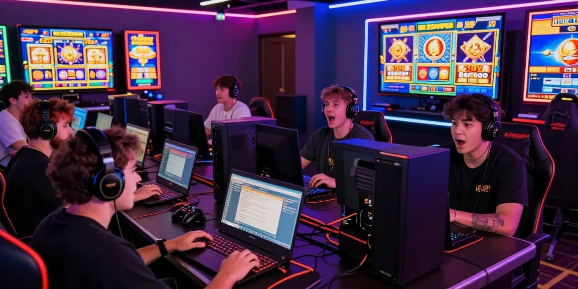 Players excitedly enjoying bonus buy slots in a vibrant gaming environment.