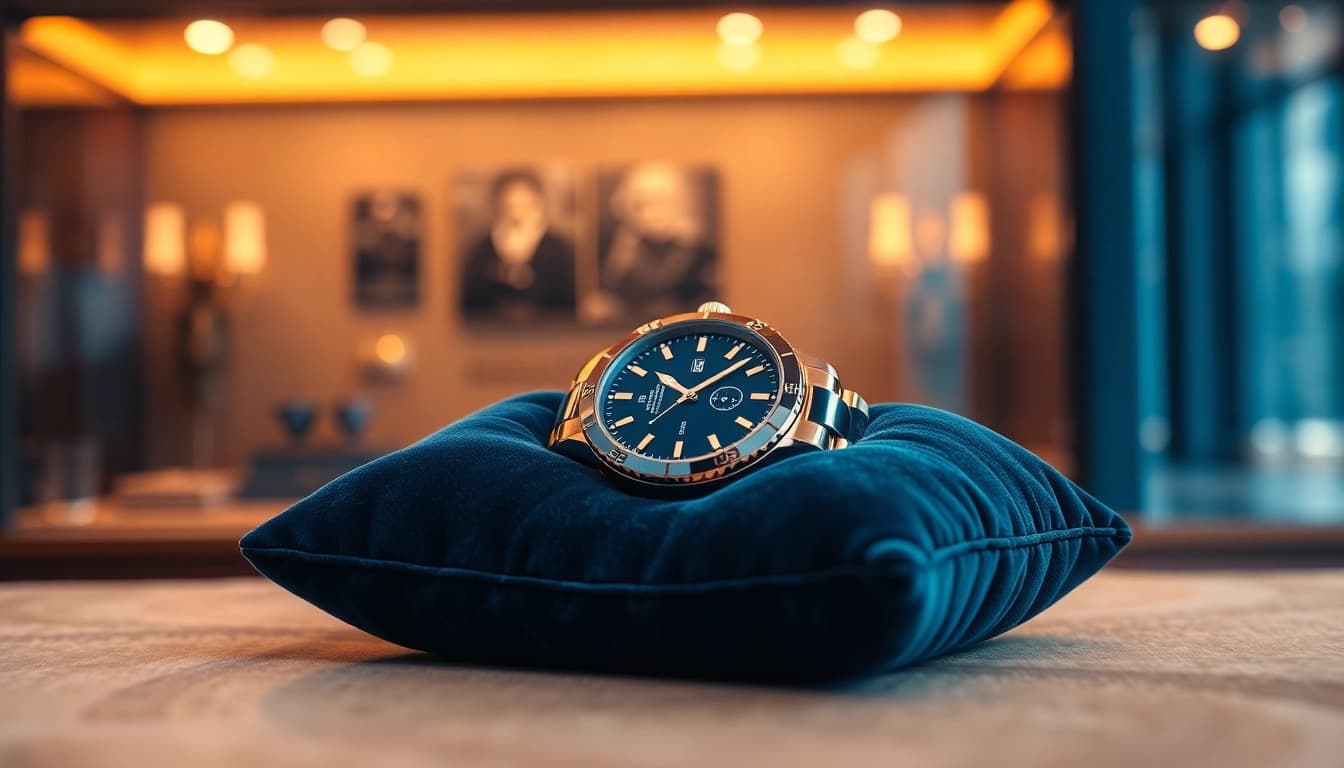 Displaying a stunning replica watch on a velvet cushion to highlight its fine details.