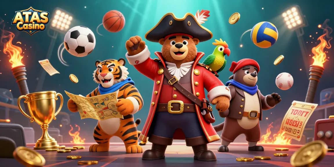 Experience the excitement of ATAS Casino with captivating gaming elements and vibrant characters.