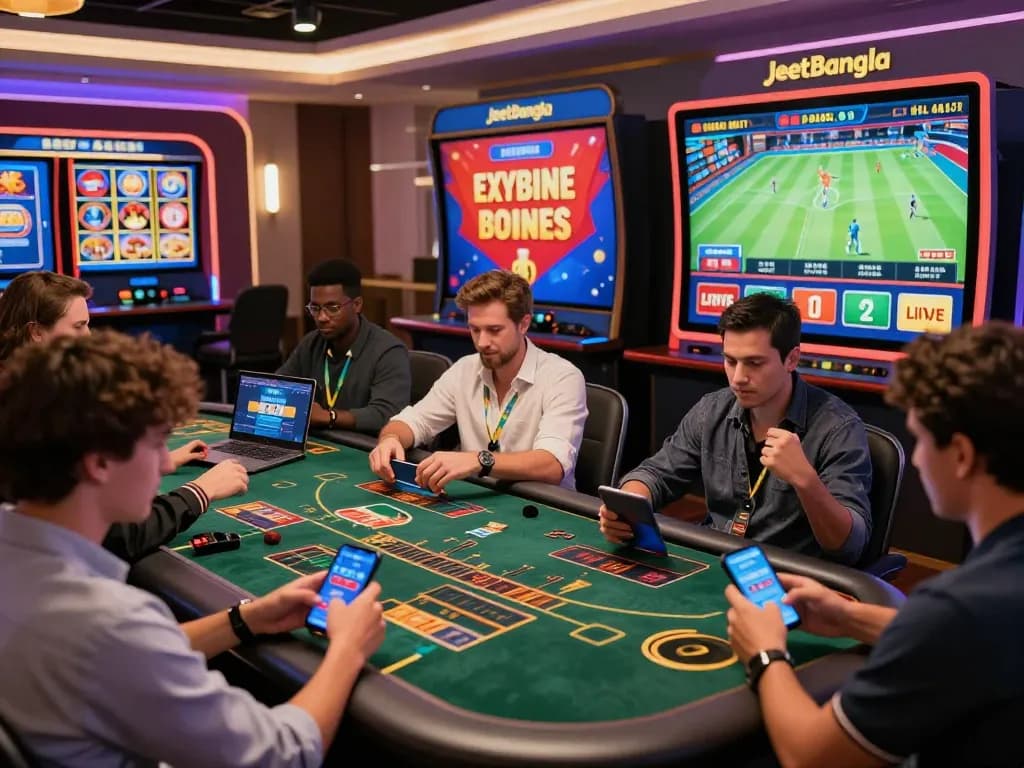 JeetBangla promotion highlights players enjoying exciting online casino games in a vibrant virtual environment