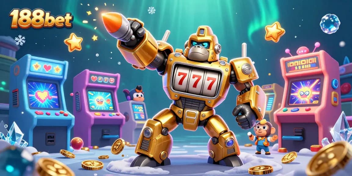 Experience dynamic wins with the 188bet golden gorilla mech and vibrant casino elements!
