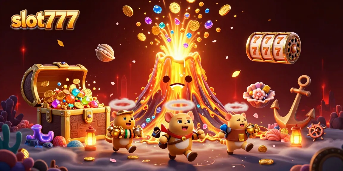 Spin to win with slot777 in this vibrant casino scene of treasure and excitement.