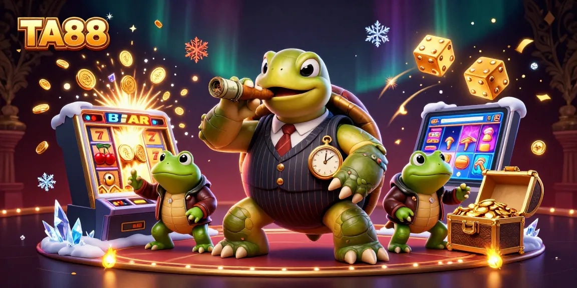 TA88 showcases thrilling casino action with a dynamic snapping turtle mobster and two bullfrog enforcers.