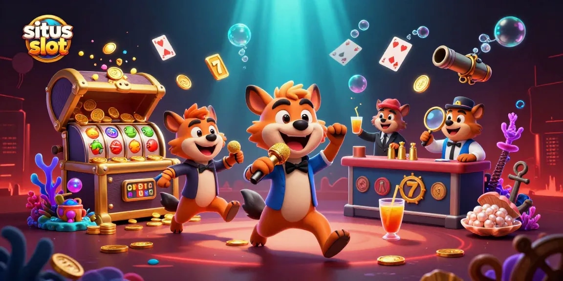 Seru dan menguntungkan bermain situs slot dengan hyena lucu di klub kasino.