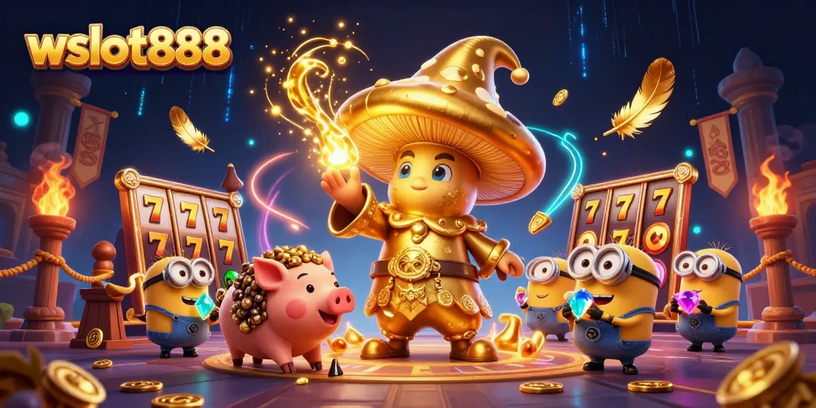 wslot888 menawarkan permainan slot menarik dengan penyihir emas dan truffle babi, di dalam arena penuh harta.