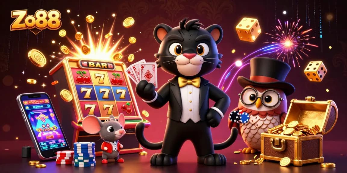Engage with Zo88’s thrilling gaming experience featuring 3D characters, vibrant jackpot action, and exciting casino elements.