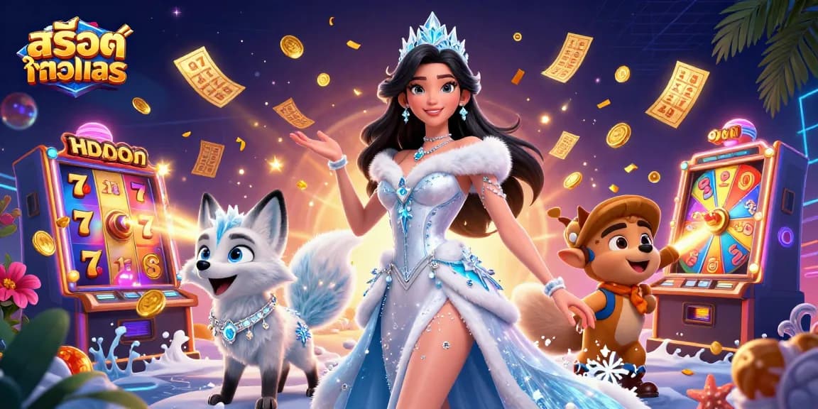 Play สล็อตทดลอง on dynamic slot reels in an immersive 3D casino scene with stunning visuals.