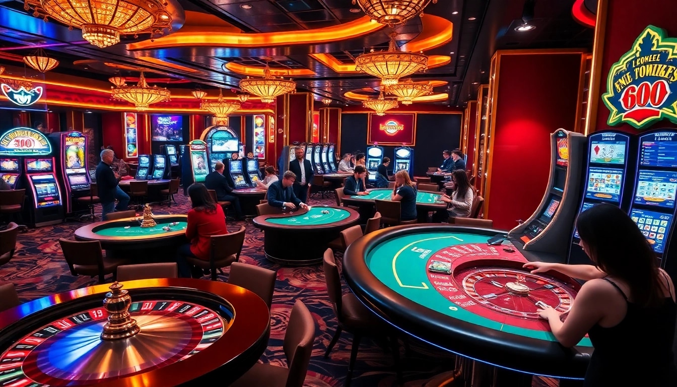 Excited players winning at casino games on https://lc88pro.com/ with vibrant slots and elegant tables.