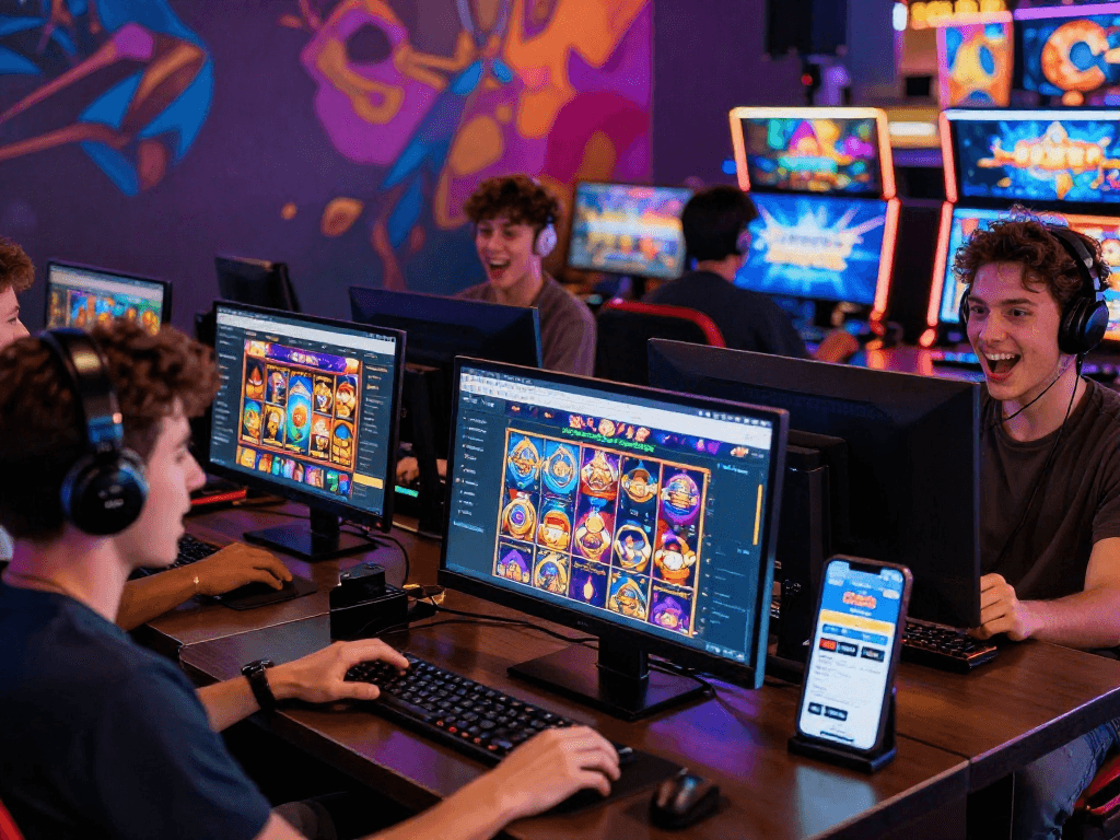 Engaging gameplay on the ROKOK88 platform with diverse players enjoying exciting slot games.