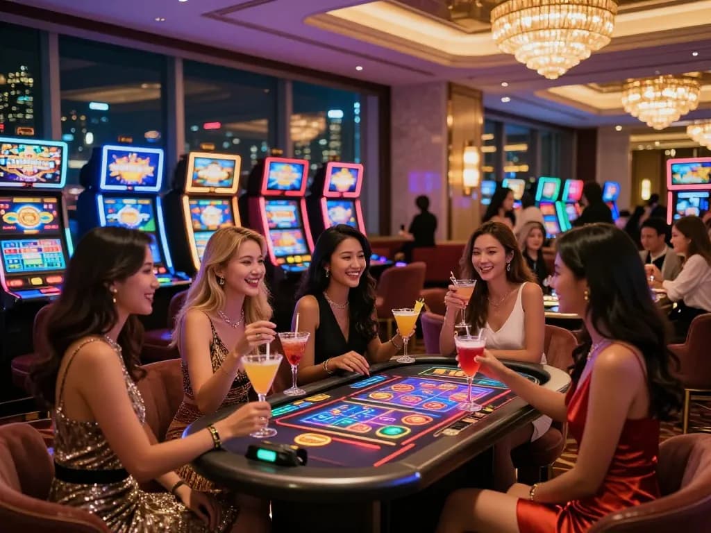 Exciting casino hong kong nightlife with friends enjoying cocktails and gaming.