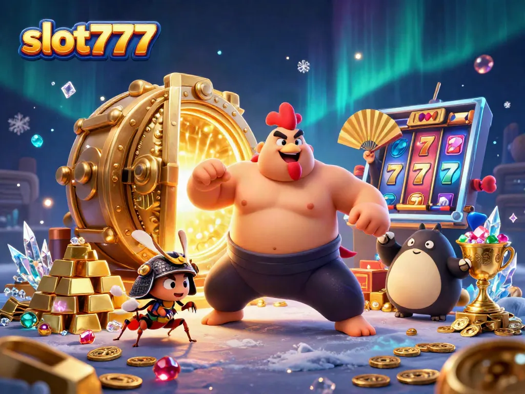 Experience thrilling moments at slot777 with a dynamic, engaging visual setup featuring exciting casino elements.