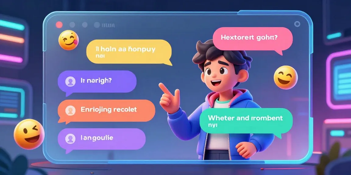 Engaging AI nsfw chat interface with dynamic character and colorful messages.