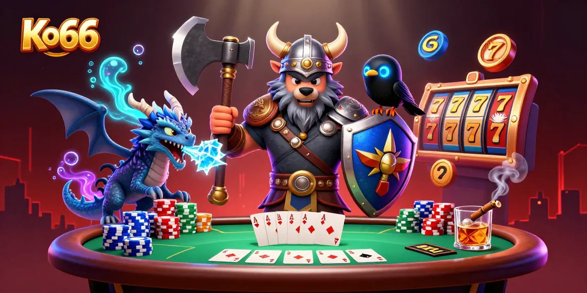 Win exciting games at Ko66 with vibrant characters and dynamic casino scenes
