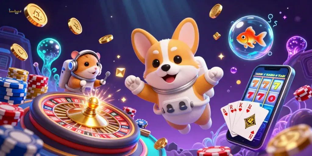 Experience gaming excitement with bandung toto as a corgi astronaut navigates a casino in zero gravity!