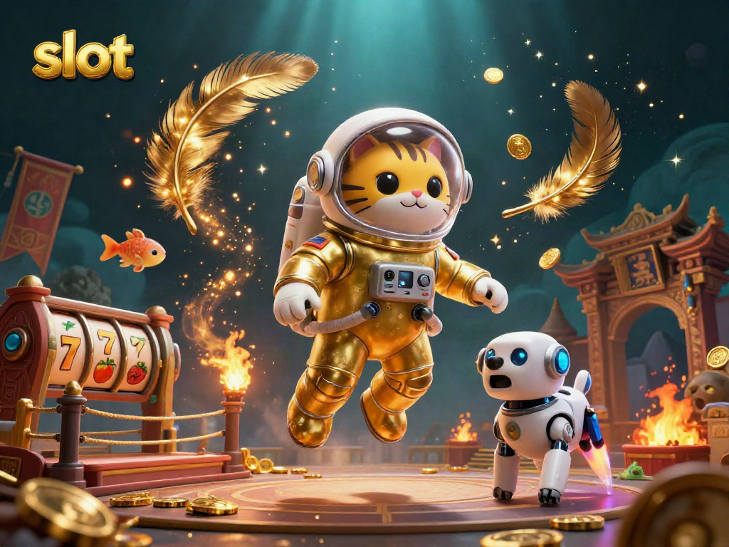 Play exciting slot games featuring dynamic elements like jackpot counters, illustrated in 3D.