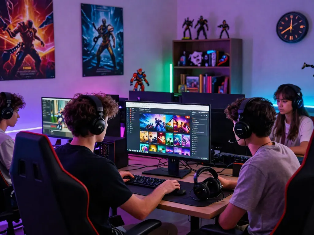 Players interacting with the A80 gaming platform in a modern setup, emphasizing immersive gaming experience.