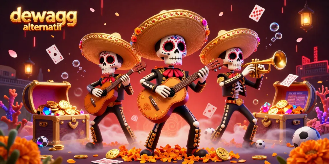 Engage with the festive scene of dewagg alternatif showcasing a dynamic mariachi band amidst sports betting elements.