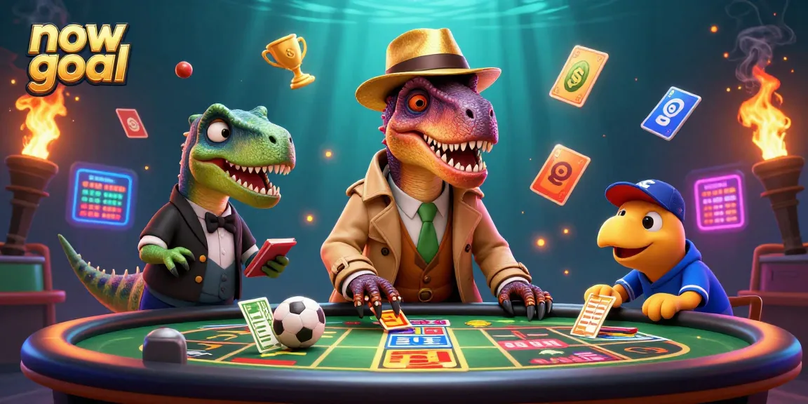 Now goal sports betting scene with cartoon characters and vibrant gaming elements.