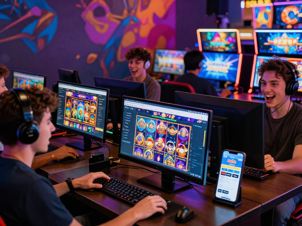 Engaging gameplay on the ROKOK88 platform with diverse players enjoying exciting slot games.