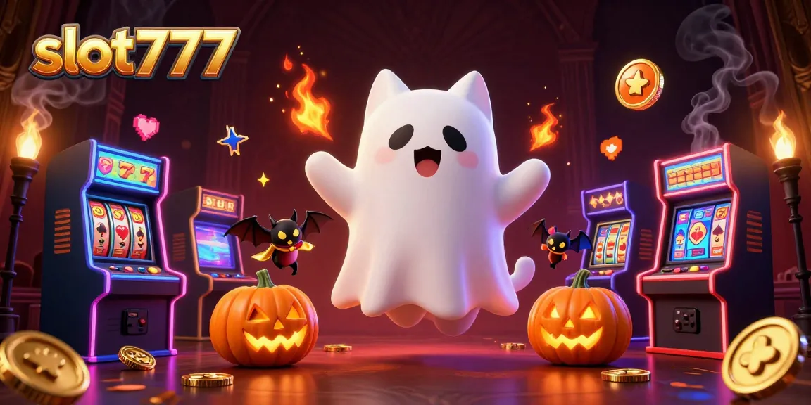 Engage with slot777 gaming as a friendly ghost cat explores a haunted casino mansion.