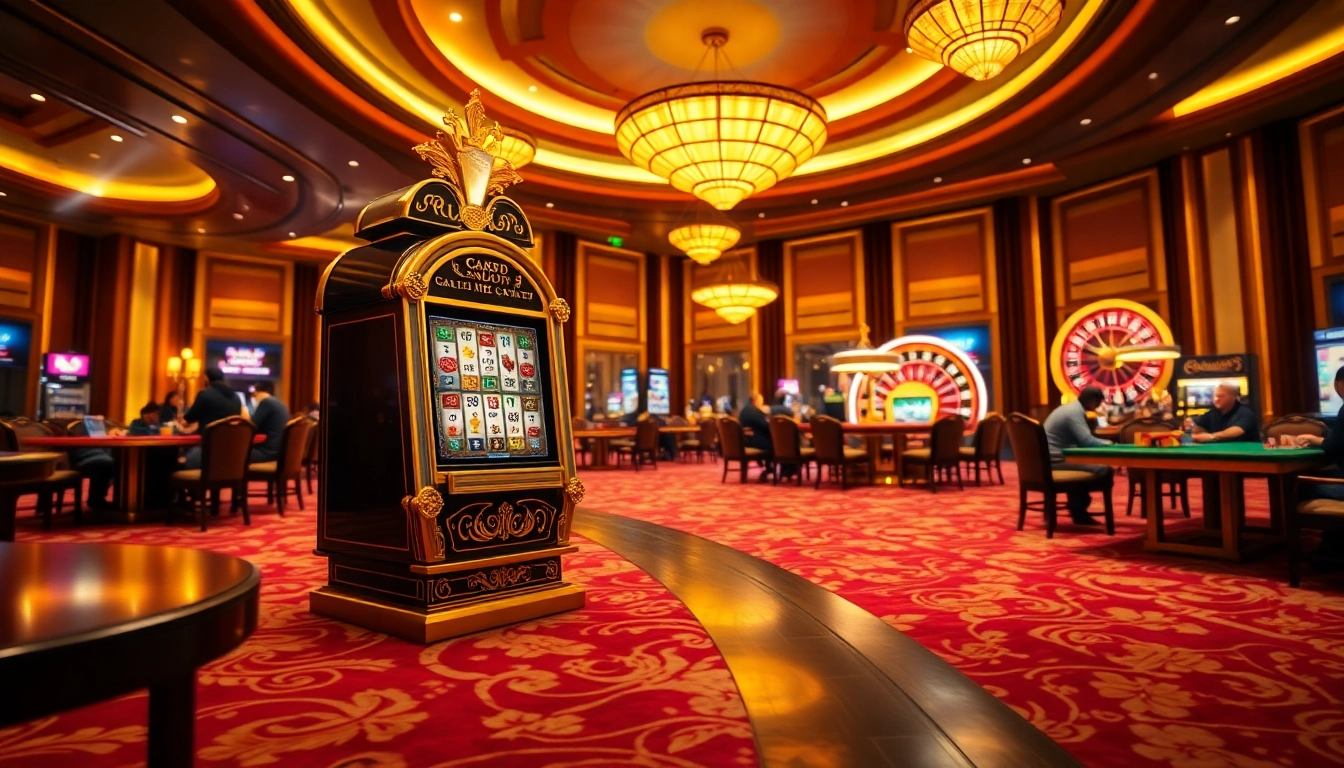 Spin the slot gacor hari ini machine amidst a luxurious casino atmosphere filled with vibrant color and excitement.