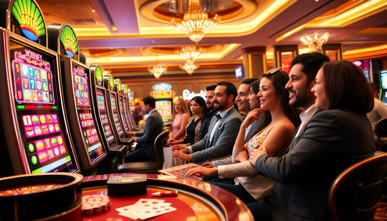 Experience thrilling gameplay with slot gacor hari ini amidst a vibrant casino atmosphere.