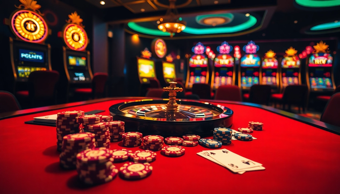 Engaging casino scene featuring cards and chips from https://789win.associates/, exuding luxury and excitement.