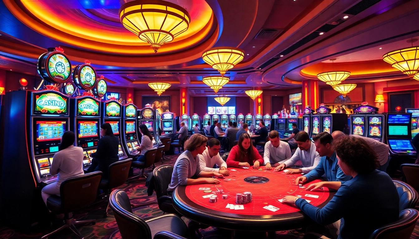 Experience thrills at KTPJITU login area with vibrant slot machines and engaging table games.