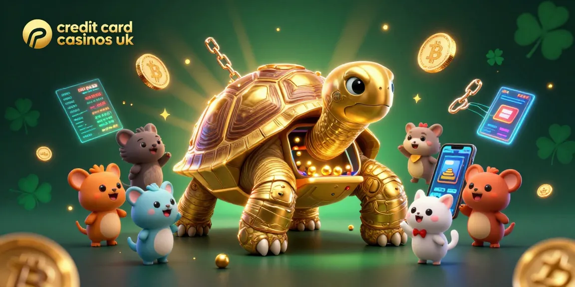Experience the excitement of credit card casinos UK with a vibrant 3D scene featuring unique game elements and creatures.