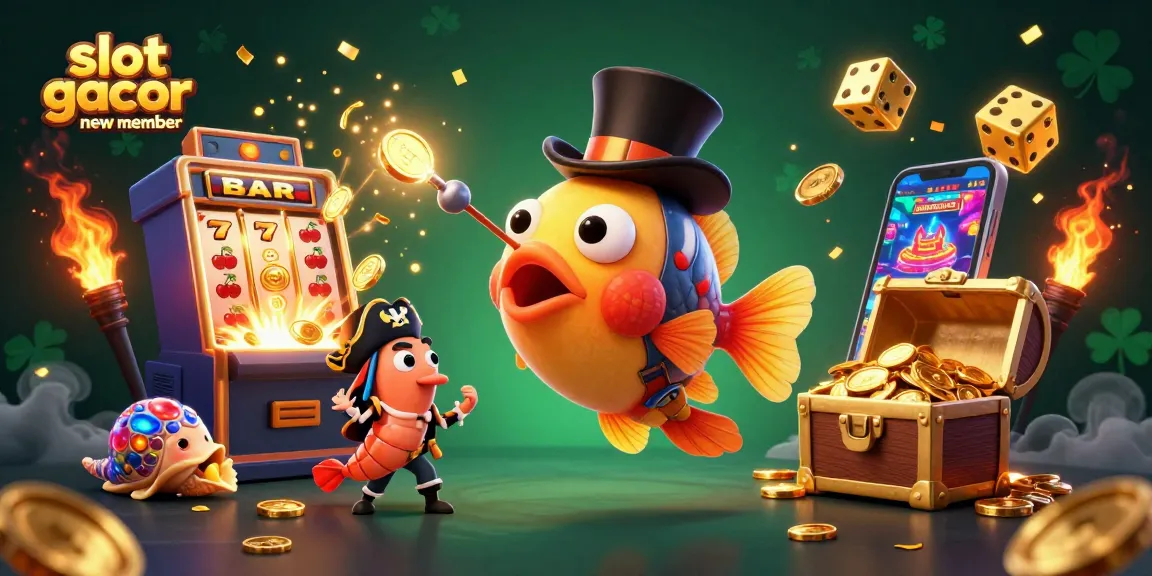Spin to win at slot gacor new member with a dynamic scene of characters and stunning casino elements.
