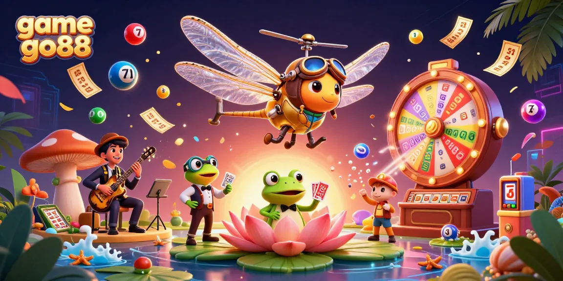 Engage in exciting gameplay with game go88 amidst vibrant casino elements and animated characters.