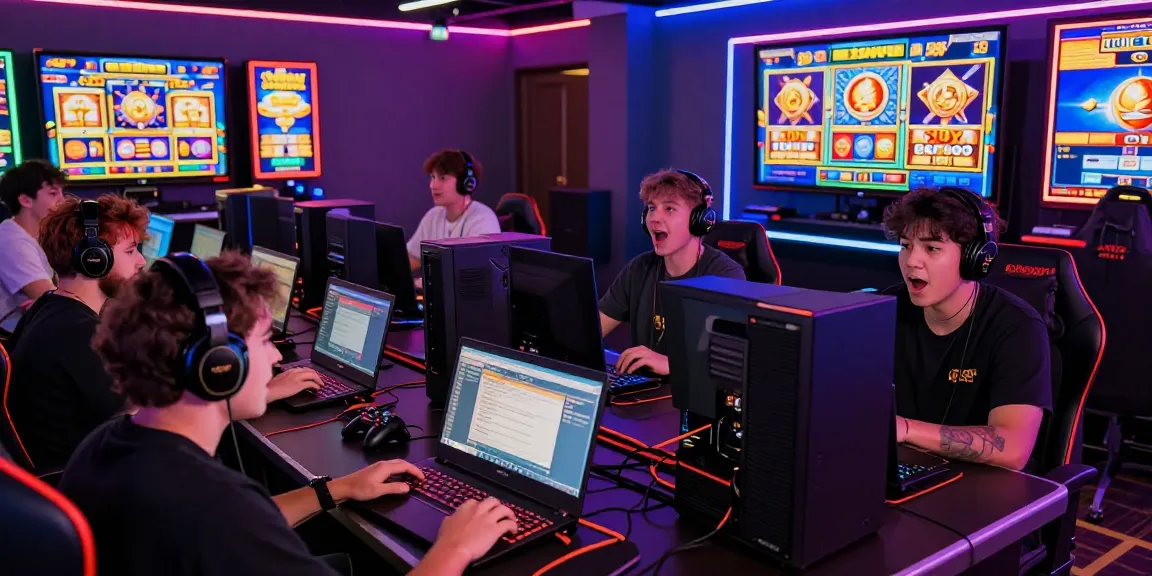 Players excitedly enjoying bonus buy slots in a vibrant gaming environment.